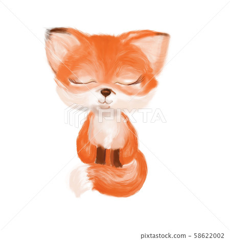 Cute sleeping red fluffy fox. Cute sleeping red fluffy fox. 58622002