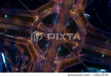 Night city bsckroun scene top view 58627634
