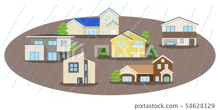 災害住房洪水破壞 58628129