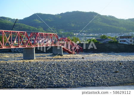 Bessho Line iron bridge collapsed by Typhoon No.19 58629112