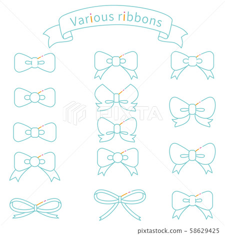 Three color line drawing ribbon - Stock Illustration [58629425] - PIXTA