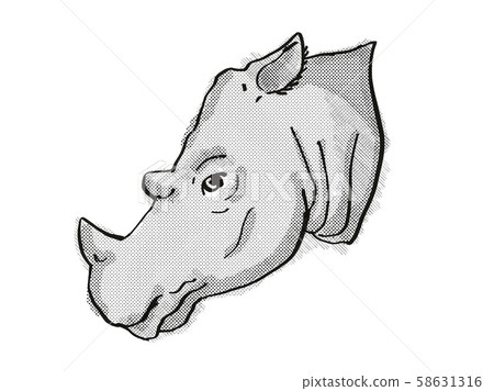 Sumatran Rhinoceros Endangered Wildlife Cartoon 58631316
