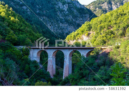 Gorges de Daluis or Chocolate canyon in Provence-Alpes, France. 58631392