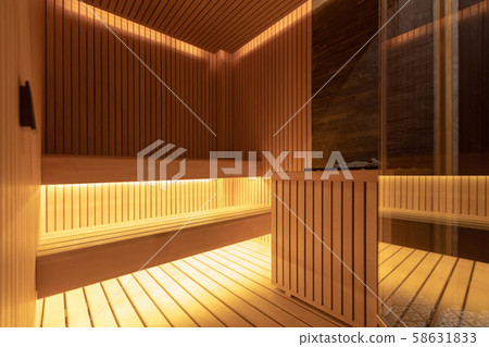 Interior of home small sauna 58631833