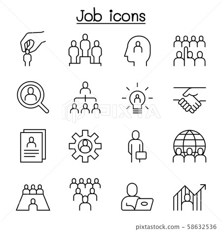 human resources icon set in thin lines style - Stock Illustration ...