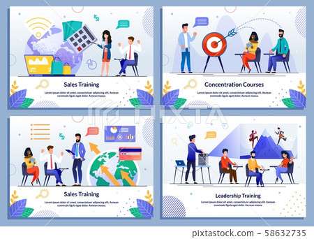 Online Education, Training and Courses Banner Set 58632735