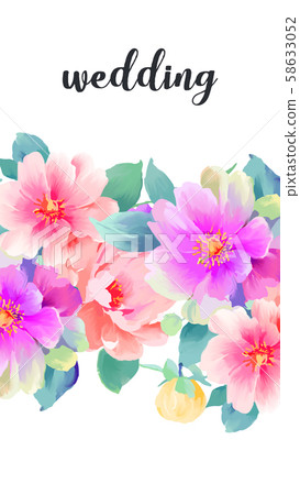 Elegant beautiful watercolor hand painted rose flower 58633052
