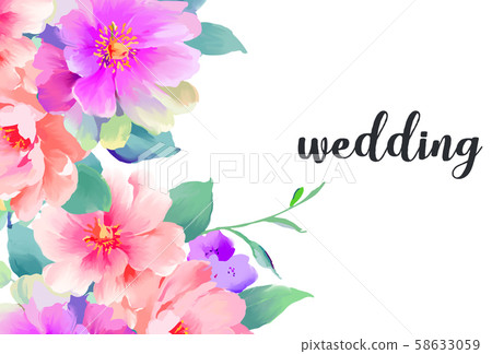 Elegant beautiful watercolor hand painted rose flower 58633059