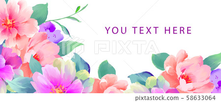 優雅美麗的水彩手繪玫瑰花花卉 優雅美麗的水彩手繪玫瑰花花卉 58633064