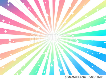彩虹顏色的放射狀背景 58633605