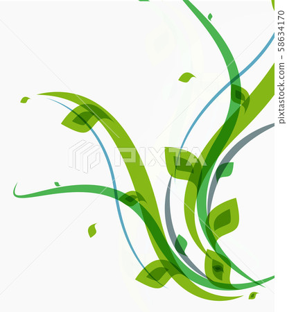 Green leaves pattern background. Ecology modern abstract template 58634170