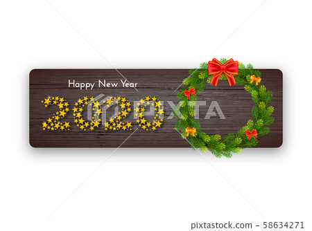 Holiday gift card. Happy New Year 2020. Holiday gift card. Happy New Year 2020. 58634271