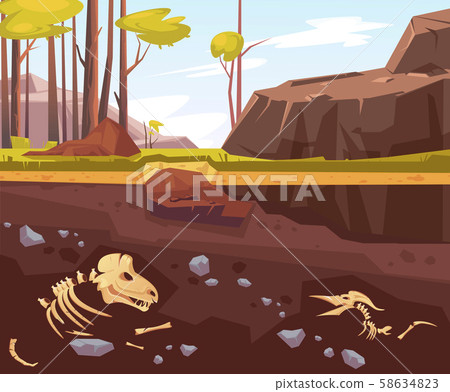 Archaeological excavations in natural landscape 58634823