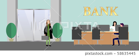 Bank office interior with consultants 58635445