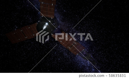 Juno sattelite orbiting Jupiter Juno sattelite orbiting Jupiter 58635831