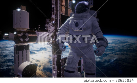 International Space Station and astronaut in outer 58635834