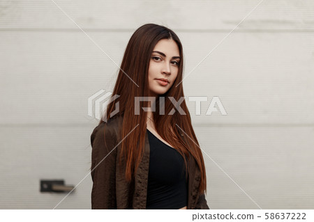 Stylish young beautiful girl Stylish young beautiful girl 58637222