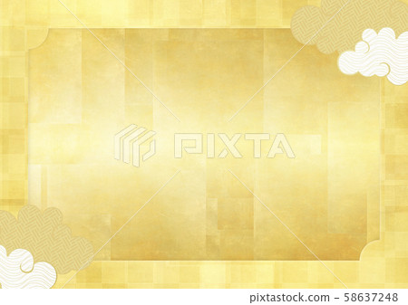 Gold background-Japanese paper texture-Gold leaf-Cloud 58637248