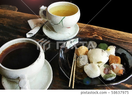 Korean traditional tea and traditional sweets 58637975