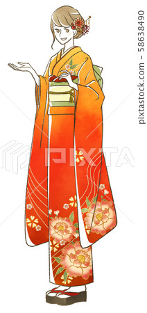 一個穿著和服的女人 一個穿著和服的女人 58638490