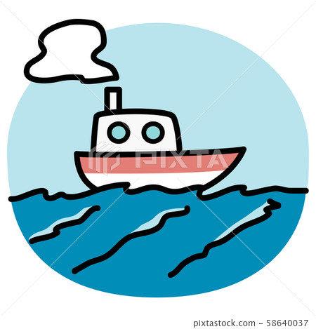 Sea and boat cartoon 58640037