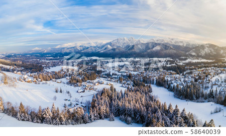 Aerial landscape with tatra mountains and 58640039