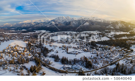 Aerial landscape with tatra mountains and 58640040