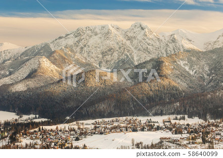 Aerial landscape with tatra mountains and 58640099