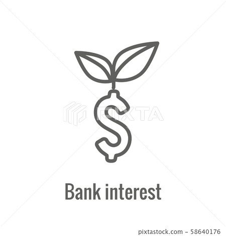 Investment or Banking Icon that shows increase in 58640176
