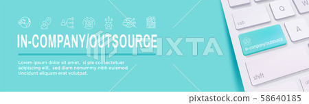 In-Company and Outsource Icon Set with web header In-Company and Outsource Icon Set with web header 58640185