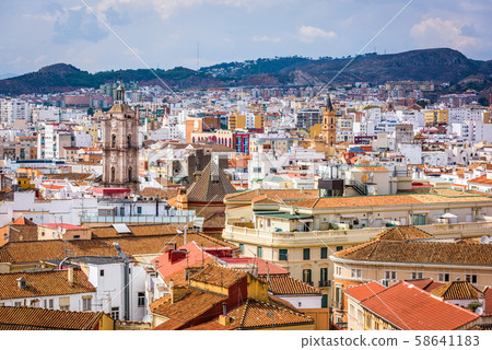 Malaga, Spain cityscape and Alcazaba Malaga, Spain cityscape and Alcazaba 58641183