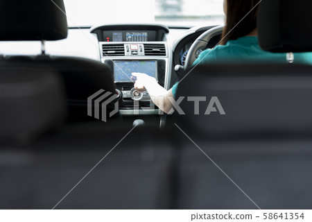 Driving car navigation destination female short sleeve 58641354