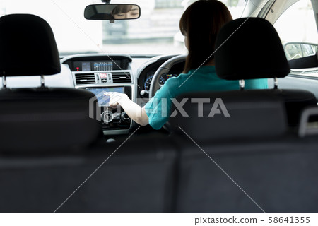 Driving car navigation destination female short sleeve 58641355