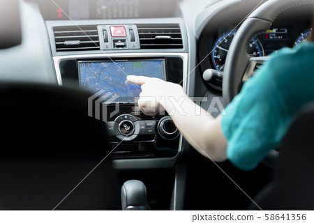 Driving car navigation destination female short sleeve 58641356