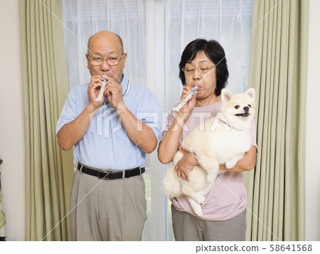 年長的夫婦吹回 年長的夫婦吹回 58641568