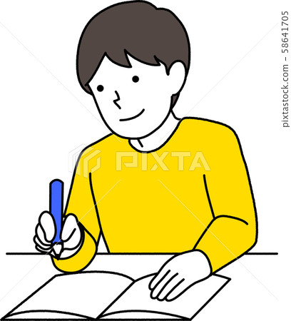 Boy taking notes - Stock Illustration [58641705] - PIXTA