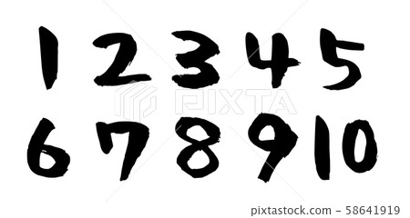 Handwritten Calligraphy Numbers Stock Illustration 58641919 Pixta