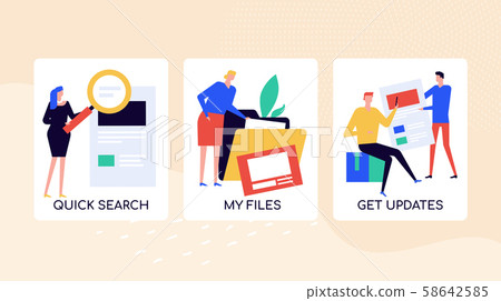 Quick documents search vector colorful banner template Quick documents search vector colorful banner template 58642585