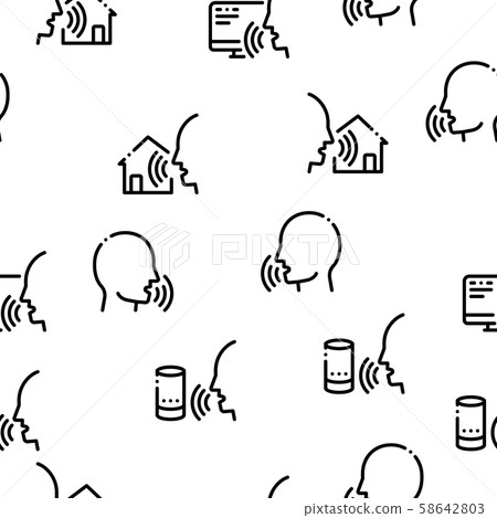 Voice Control Seamless Pattern Vector 58642803