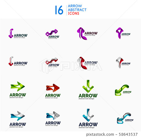 Set of arrow logo symbols, business vector icons - Stock Illustration ...