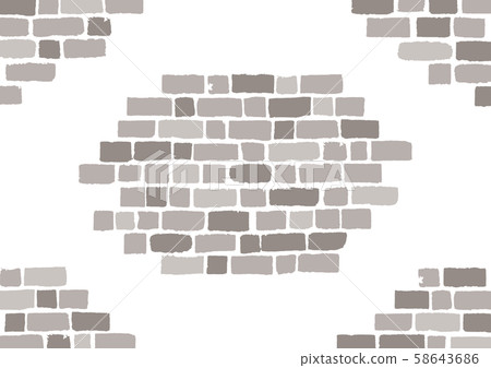 Brick texture (with corner decoration) dark gray 58643686