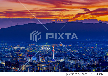 Kyoto Kyoto Tower evening landscape Kyoto Kyoto Tower evening landscape 58643976