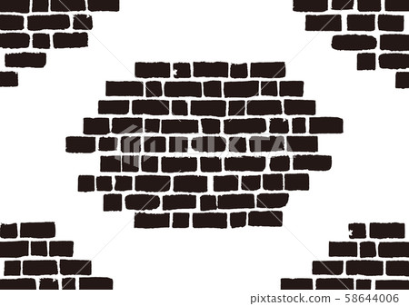 100% vector brick material sumi (color changeable, with corner decoration) 58644006
