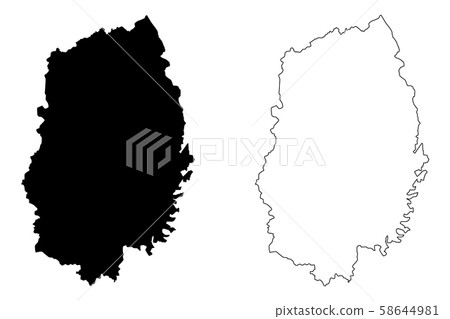 Iwate Prefecture map vector.... Iwate Prefecture map vector.... 58644981