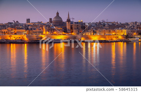 Valletta, Malta. Night landscape Valletta, Malta. Night landscape 58645315