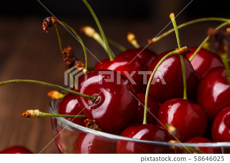 Bowl with fresh red Cherries. Bowl with fresh red Cherries. 58646025