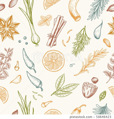 Vector seamless pattern with hand drawn medical... - Stock Illustration ...