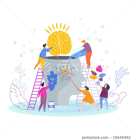 Mental health problems flat vector concept. 58646992