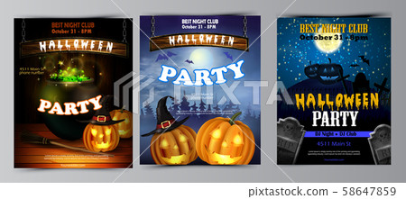 Halloween vertical background with pumpkins 58647859