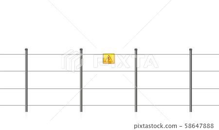 Electric Fence Caution Sign Electrical Shock 58647888